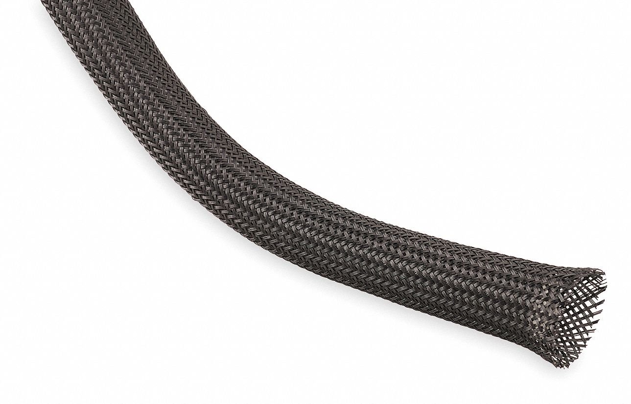 Techflex CCP0.13BK Flexo Clean Cut 1/8-Inch Braided Cable Sleeve Black 100 Feet