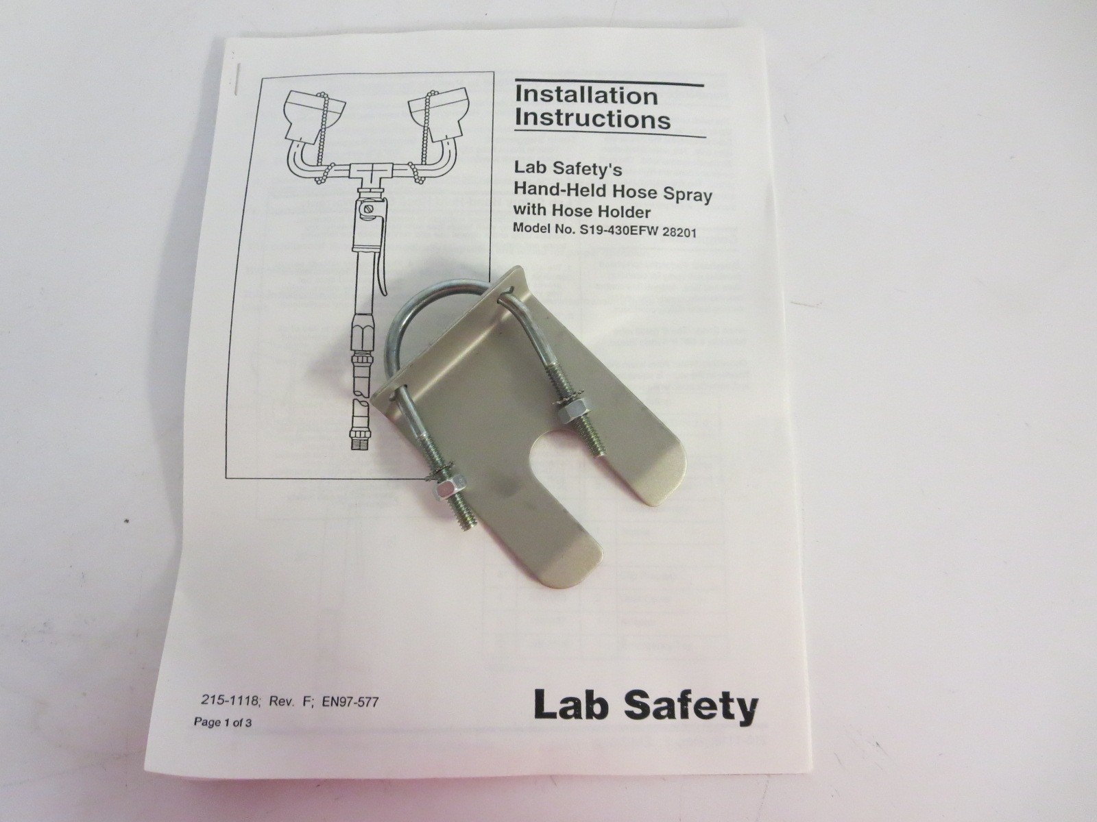 LAB SAFETY SUPPLY S19-430EFW28201 Eyewash Hand-Held Drench Hose; Hand Held