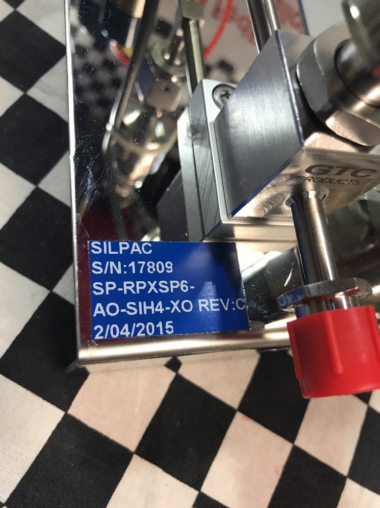 SilPac SP6 AUTOMATED GAS PANEL SIH4, SP-RPXSP6-AO-SIH4-XO, SHIPSAMEDAY