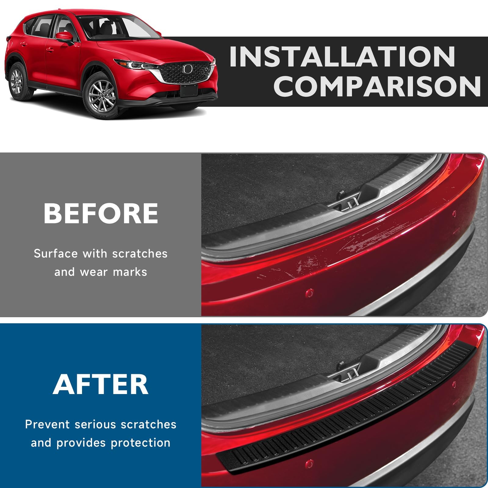 Rear Bumper Protector Guard Matte Black for SUVs