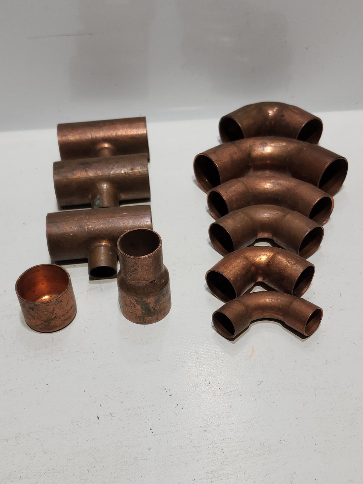 Sweat Copper Reducing 1x1x1/2 Tee 2-1″ 90° 3-3/4 90° 1-1/2″ 90° 1″ Cap Coupling