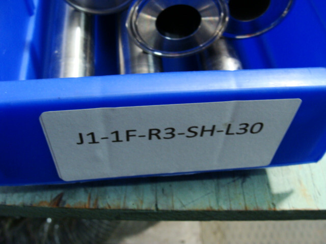 LOT OF 2 TRI-CLAMP SANITARY REDUCERS 3″ L X 1-3/8″ID TO 7/8″ID 2″OD FLANGES