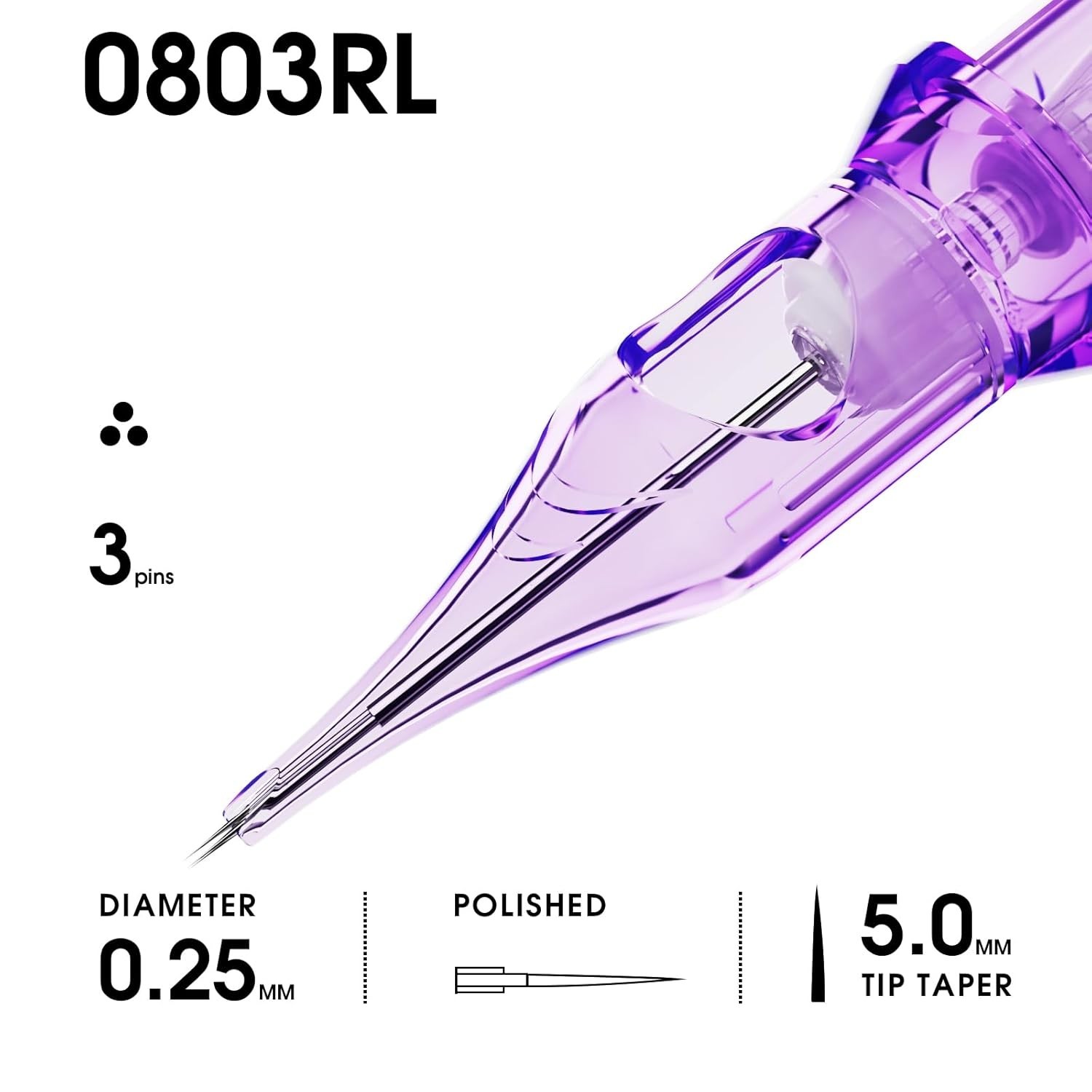 Mast Pro2 Tattoo Cartridges, 20 Count, Disposable Round Liner 0803RL