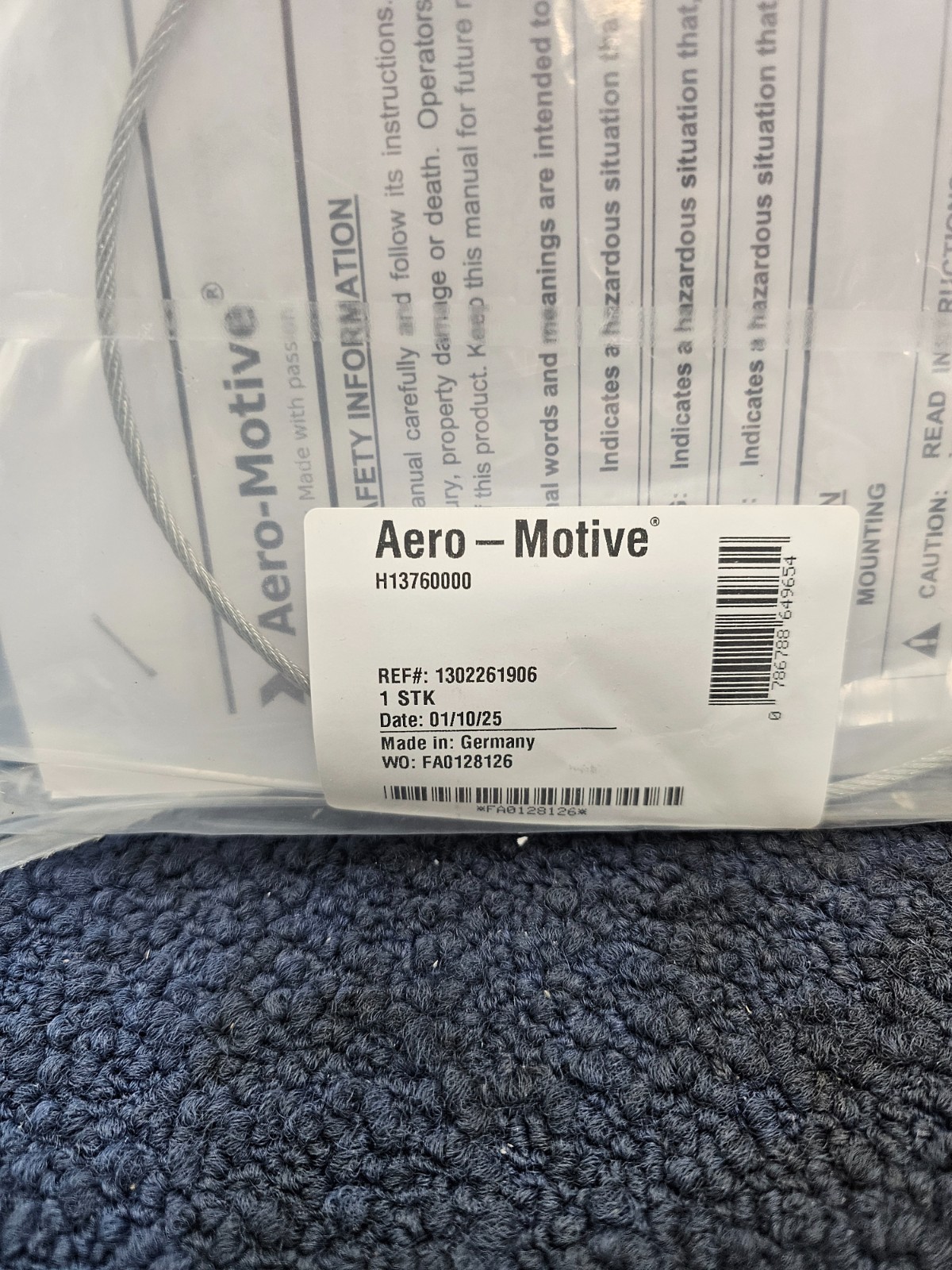 Aero-Motive 1301790327 Secondary Support Wire For RF/BF Balancers & Torque Reels