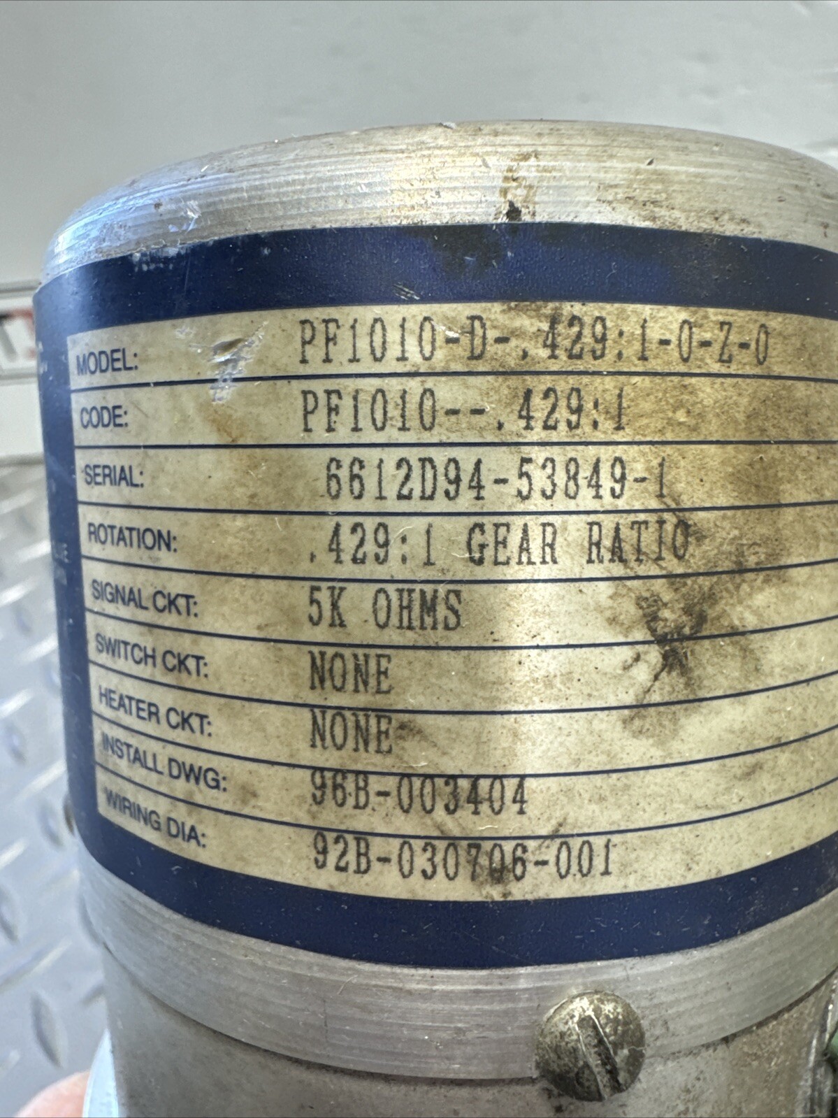 Jordan Controls PF-1010-D-,429;1-0-Z-0 Rotary Sensor Encoder C-11