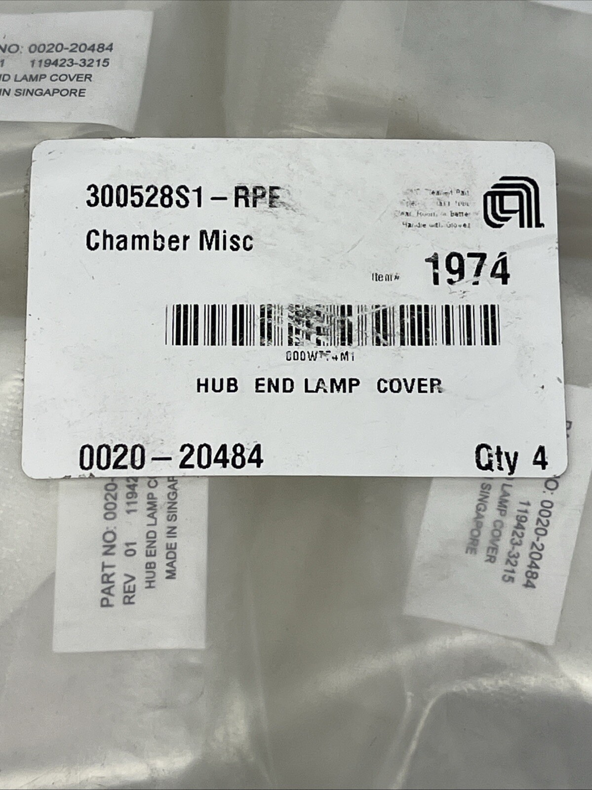 4pcs Applied Materials AMAT 0020-20484 HUB END LAMP COVER | USA Seller