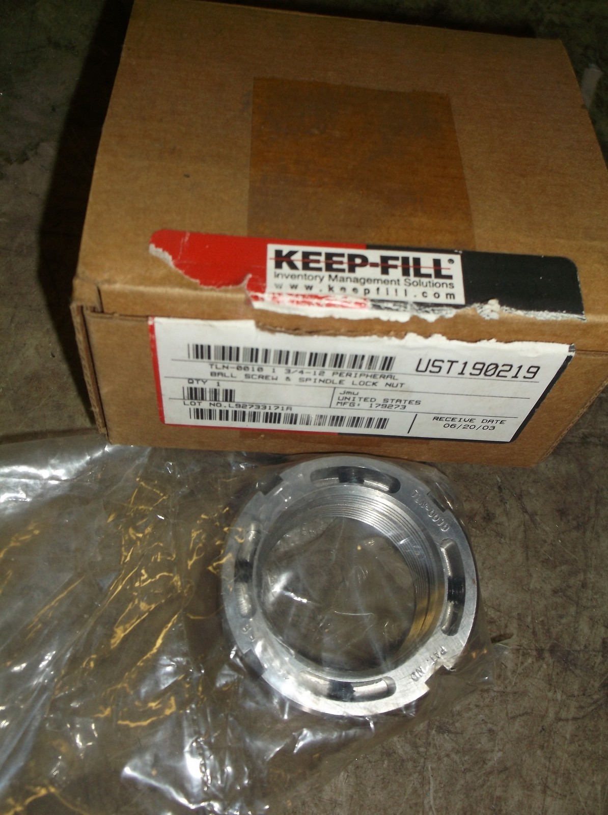 NEW Keep-Fill UST190219 Ball Screw & Spindle Lock Nut TLN-0010 *FREE SHIPPING*