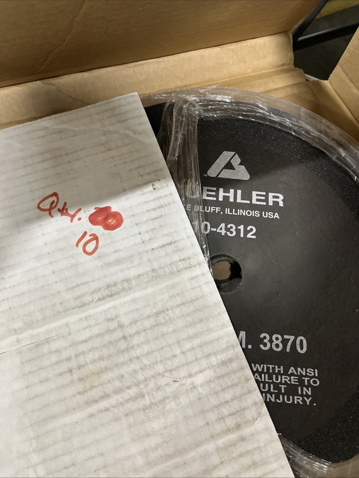 BUEHLER 10-4312-010 Grinding Wheels EXCEPT CHEMICALS & LUBRICANTS Pack of 10
