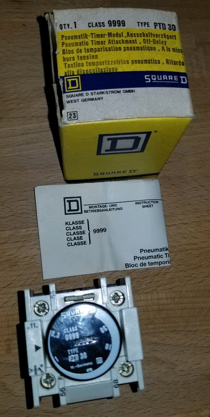 Square D Pneumatic Timer PTD30/180 Class 9999 *FREE SHIPPING*