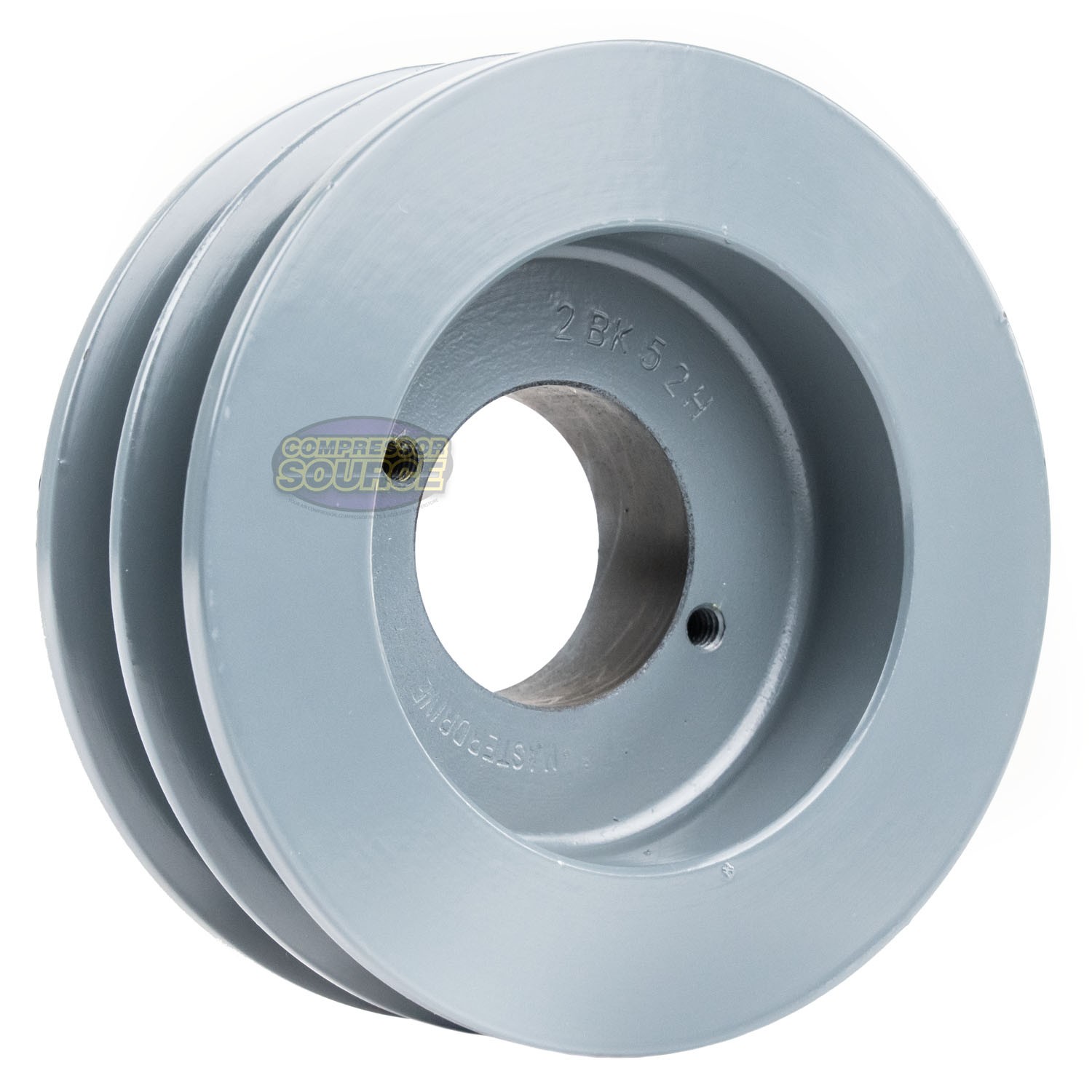 Cast Iron 5″ Dual Groove Pulley 2 Belt B Section 5L with 1-1/8″ Sheave Bushing
