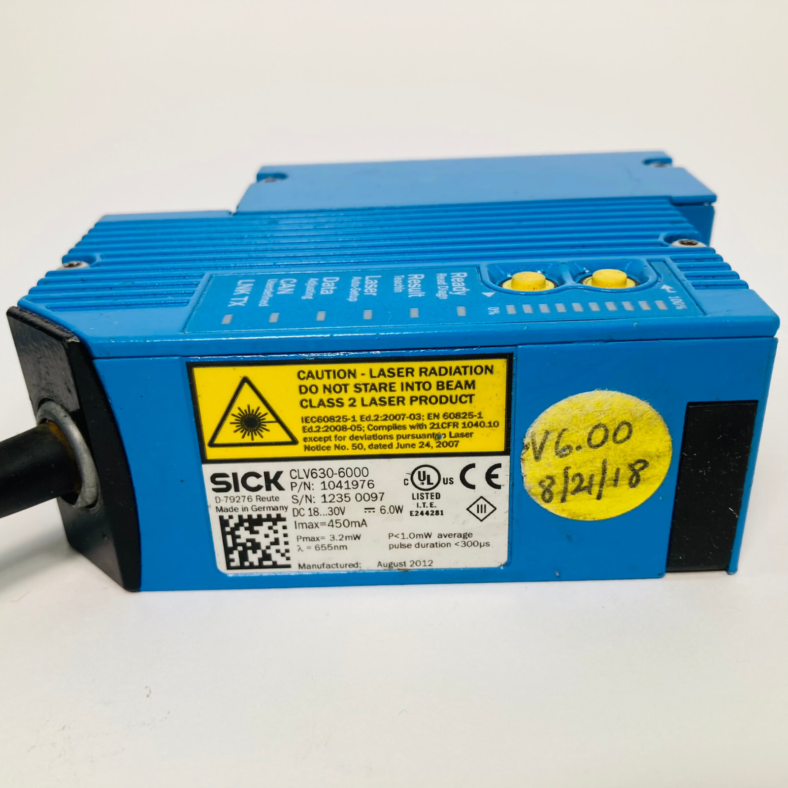 SICK CLV630-6000 / CLV6306000 / 1041976 Long Range Barcode Reader Sensor