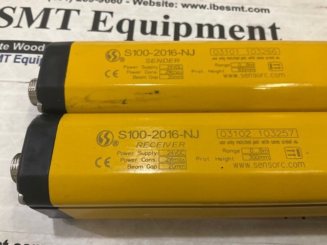 Sensorc Safety Light Curtain Set – S100-2016-NJ w/Warranty