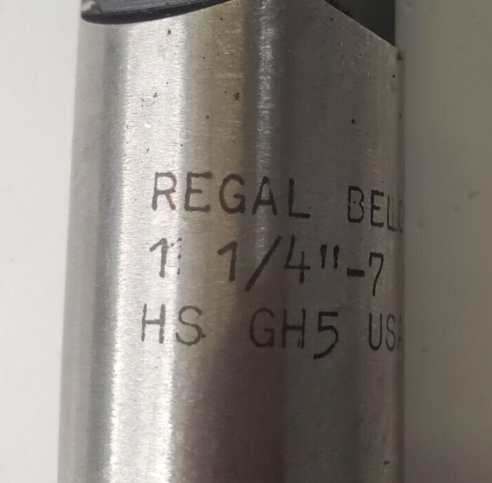 REGAL DELOIT STRAIGHT BOTTOMING TAP 4 FLUTE 1-1/4″-7 NC HS GH5 USA 6/P
