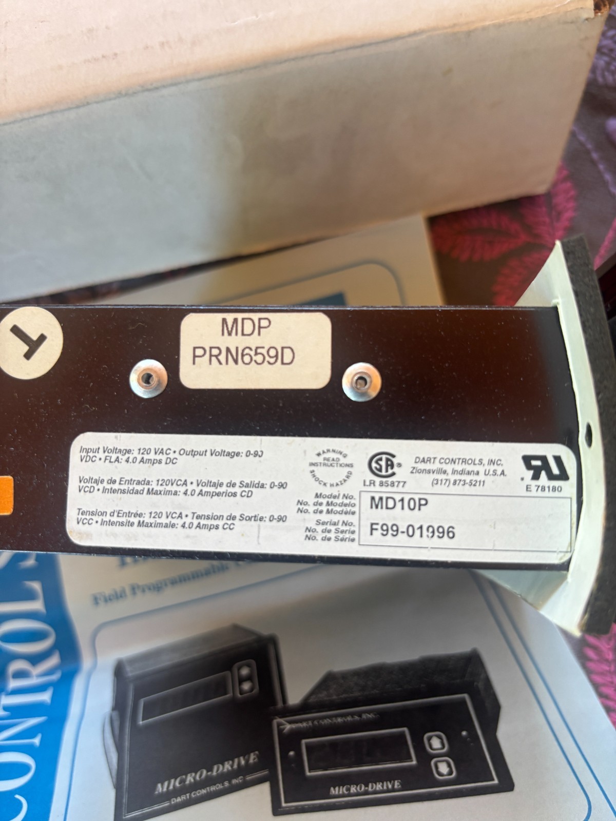 NEW DART CONTROLS MD10P REV A CLOSED LOOP DC MOTOR SPEED CONTROL 2HP