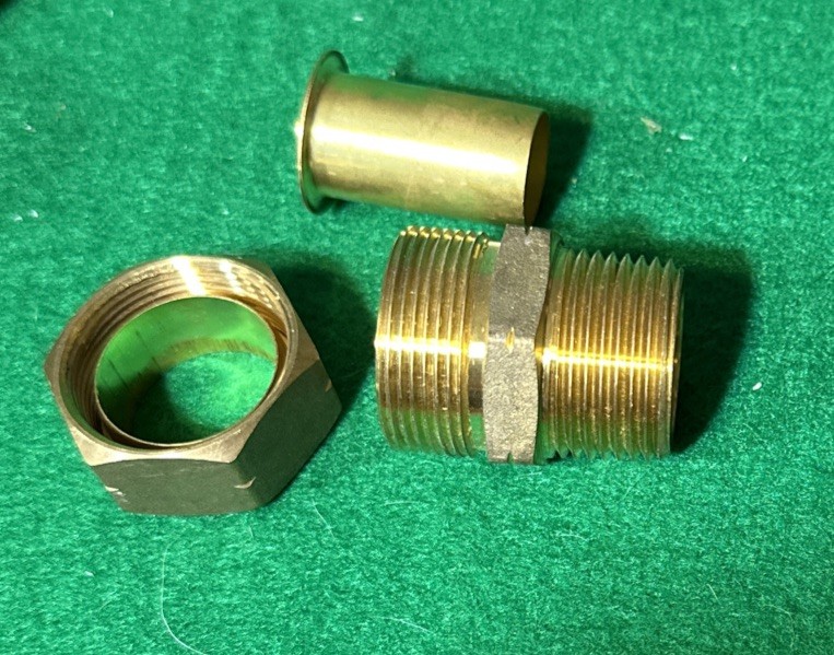 2 – Brass 68-14-16X 7/8 x 1 in. OD Tube x MIP Brass Compression Union