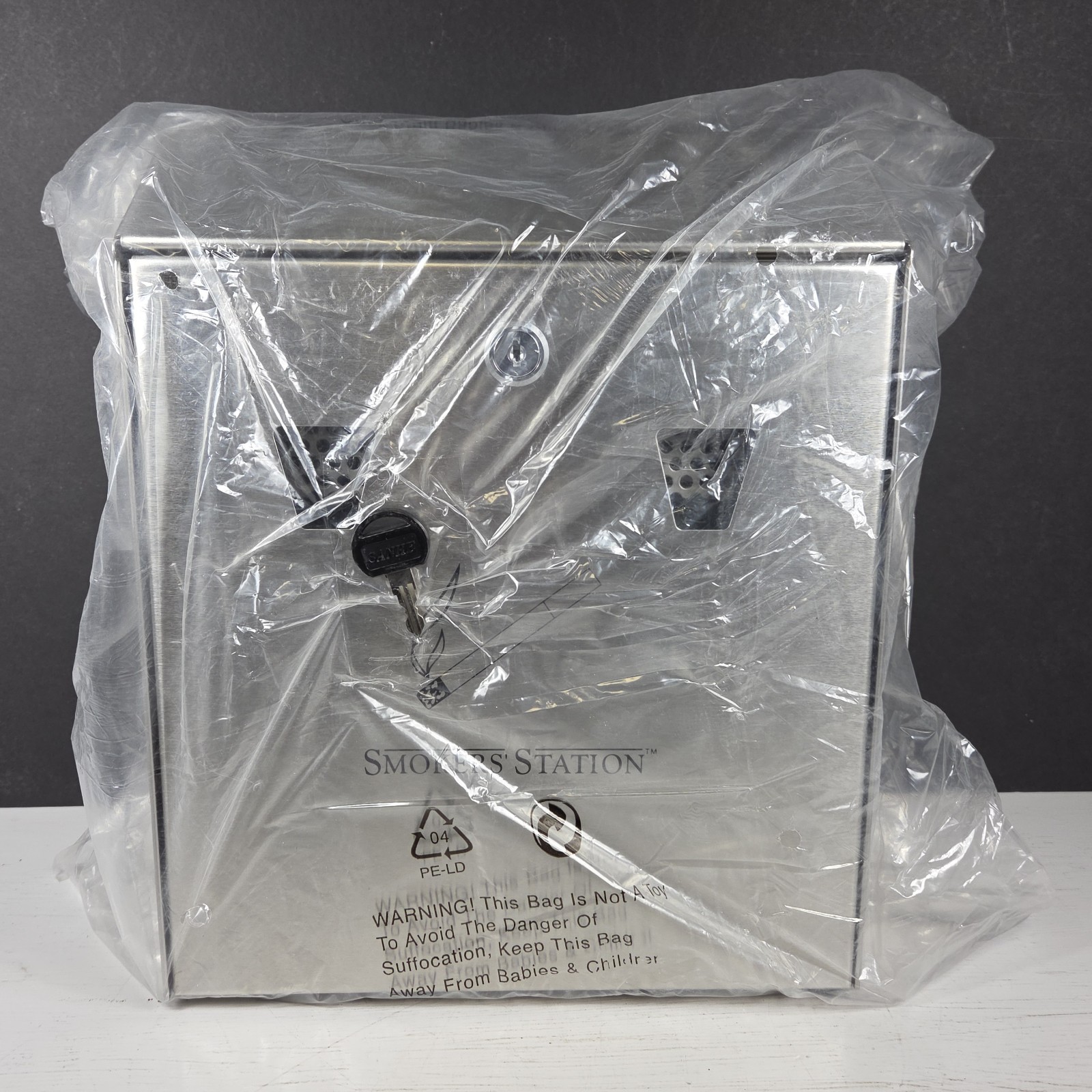Smokers Station Cigarette Butt Disposal Howard United Wall Mount Stainless Steel
