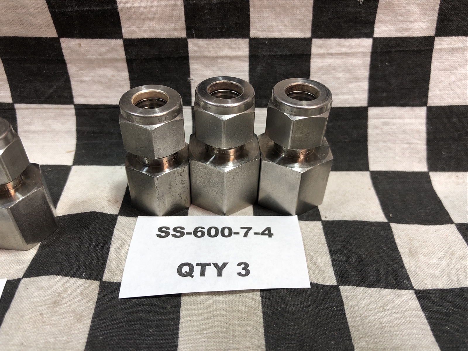 SWAGELOK FEMALE ADAPTER, SS-400-7-4, SS-600-7-4, SS-600-8-6, LOT OF 9 #1622T6