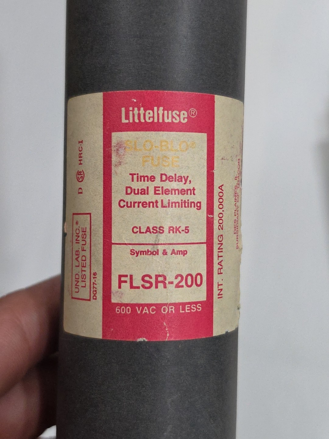 LOT OF 2 Littelfuse FLSR-200 200 Amp Slo-Blo Time Delay Fuses