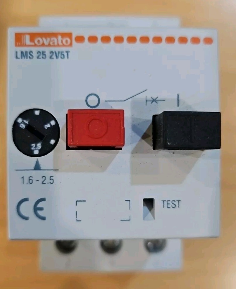 New Lovato 11 LMS 25 2V5T MANUAL MOTOR PROTECTOR 11LMS252V5T 1.6-2.5A ELECTRICAL