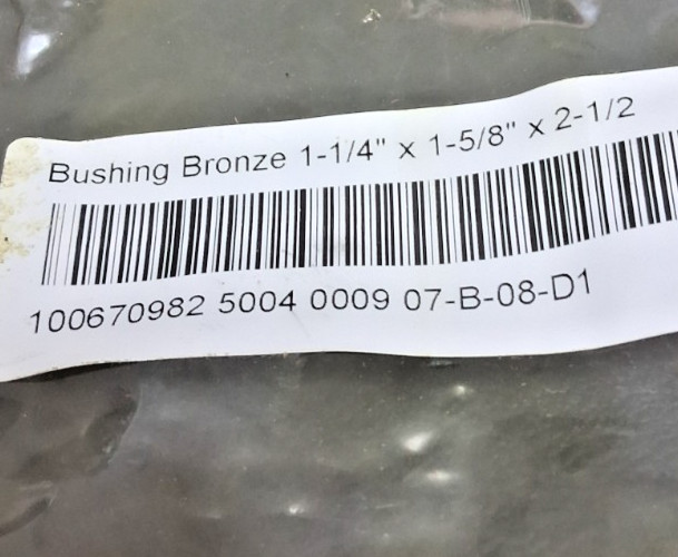 1 1/4″ x 1 5/8″ x 2 1/2″ Bronze Bushing – Lot of 5