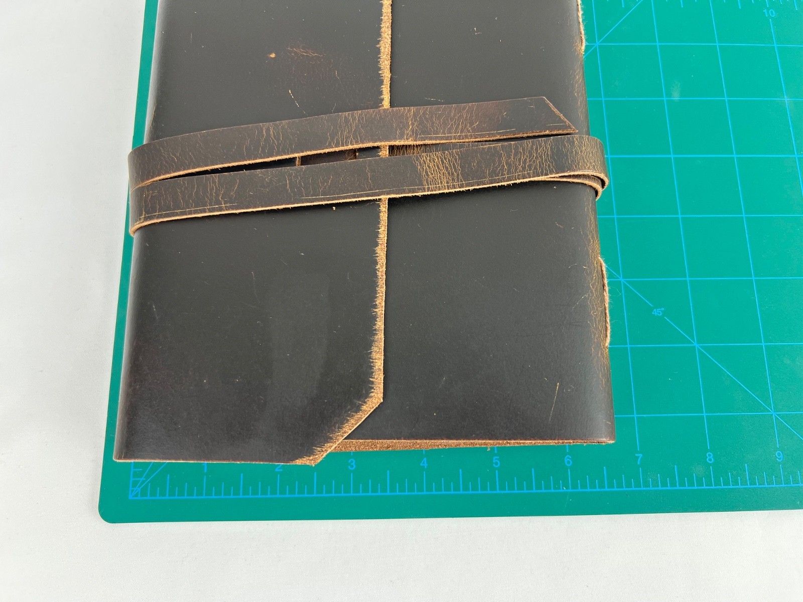 Leather Bound Journal w/Flap & Strap Closure 100 Antique Paper Tied Sheets