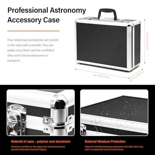 Astromania 2-In Telescope Accessory Case Aluminum Alloy Customizable Foam 14×10