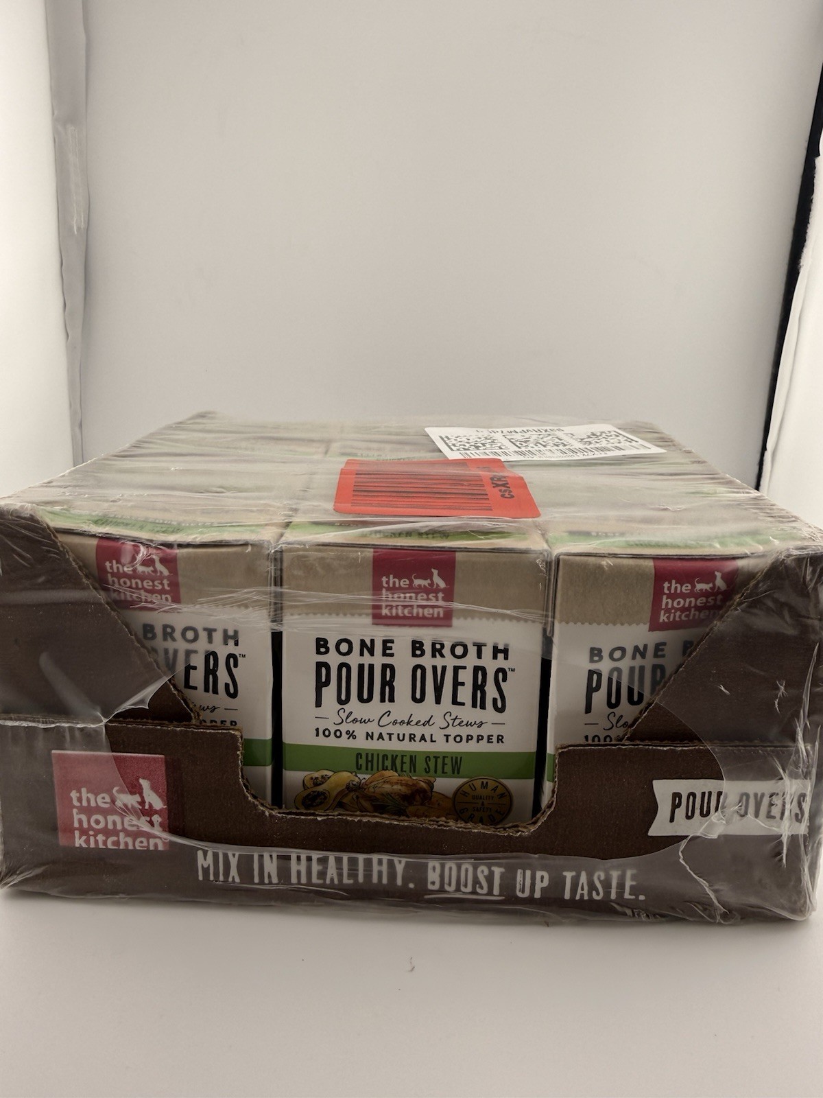 The Honest Kitchen Bone Broth POUR OVERS Wet Toppers for Dogs,Chicken Stew 12pk