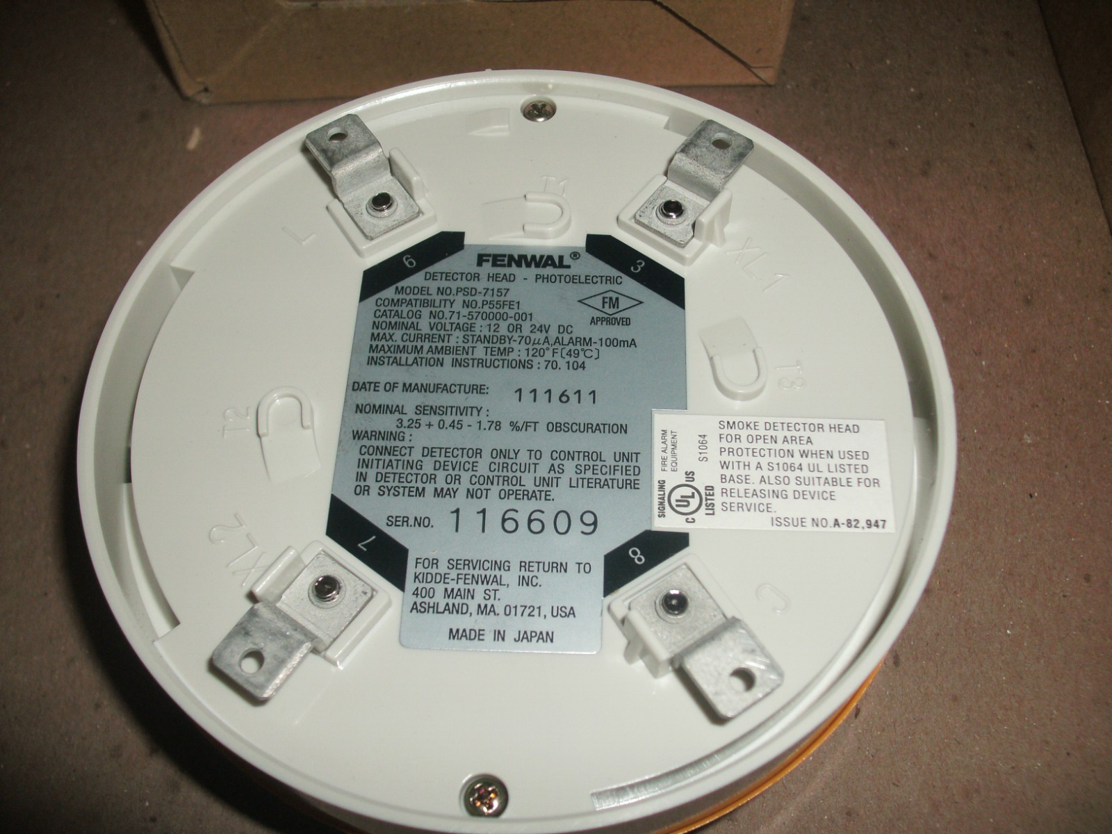 FENWAL PSD-7157 DETECTOR HEAD PSD7157 – 6 AVAILABLE