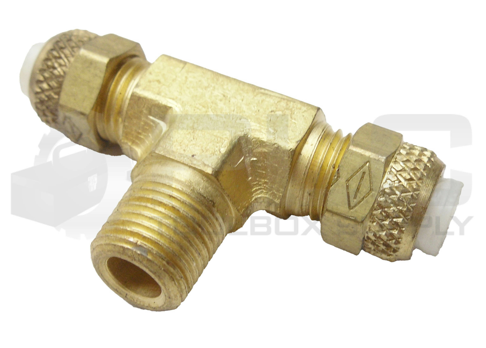 LOT OF 4 NEW 7/32 BRASS COMPRESSION TUBE MALE BRANCH TEE