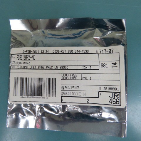 ANALOG DEVICES AD8510ARZ Qty of 25 per Lot IC OPAMP JFET 1 CIRCUIT 8SOIC