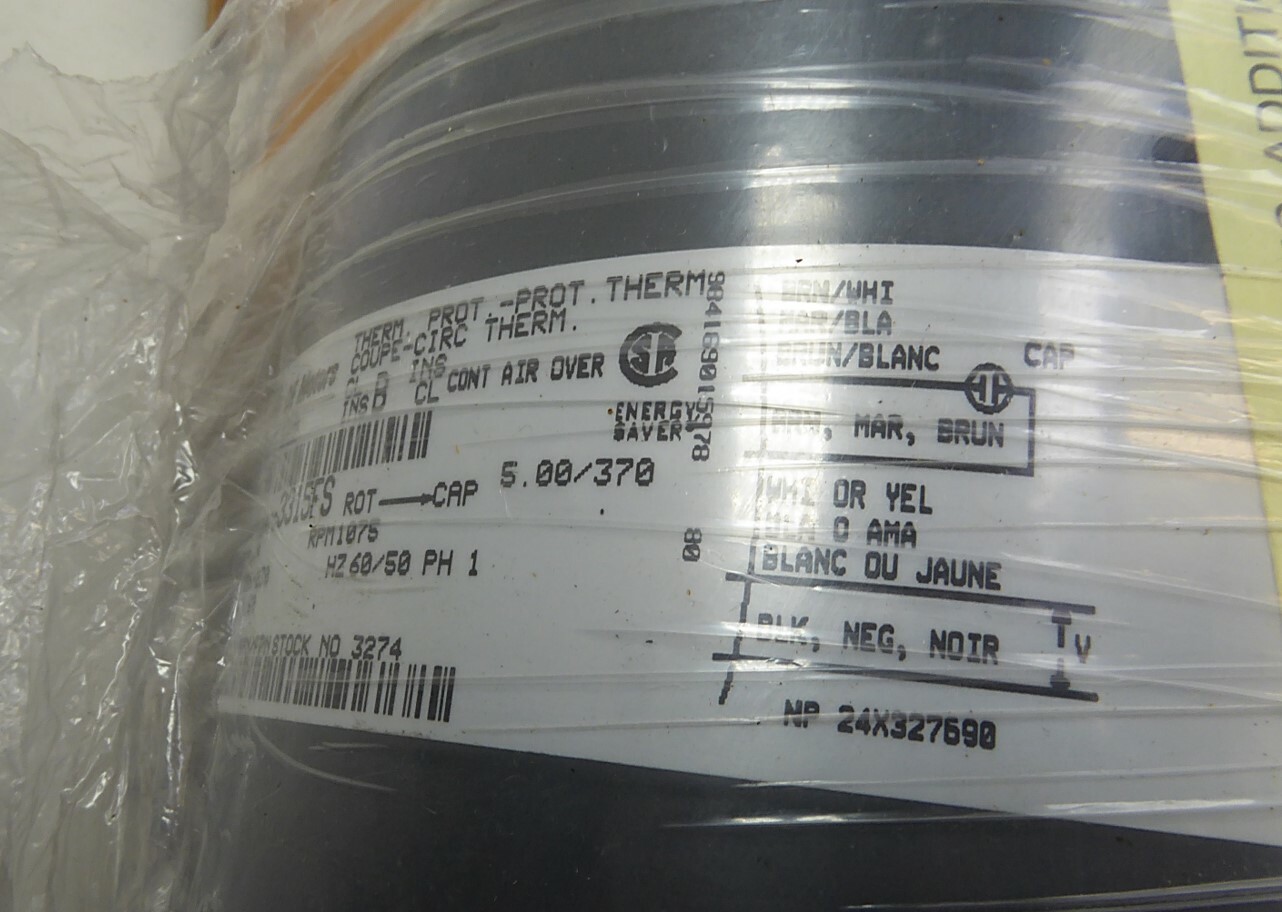 GE 5KCP39FG3315FS 1/4HP 208-230V 1.5A 1075RPM CW 3274 NEW IN BOX