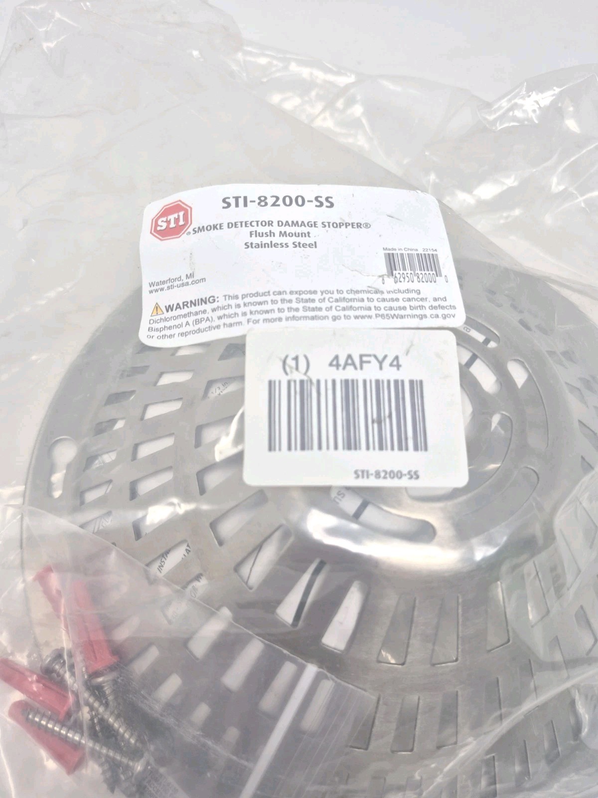 Safety Technology International STI-8200-SS Stainless Steel Smoke Detector Cover