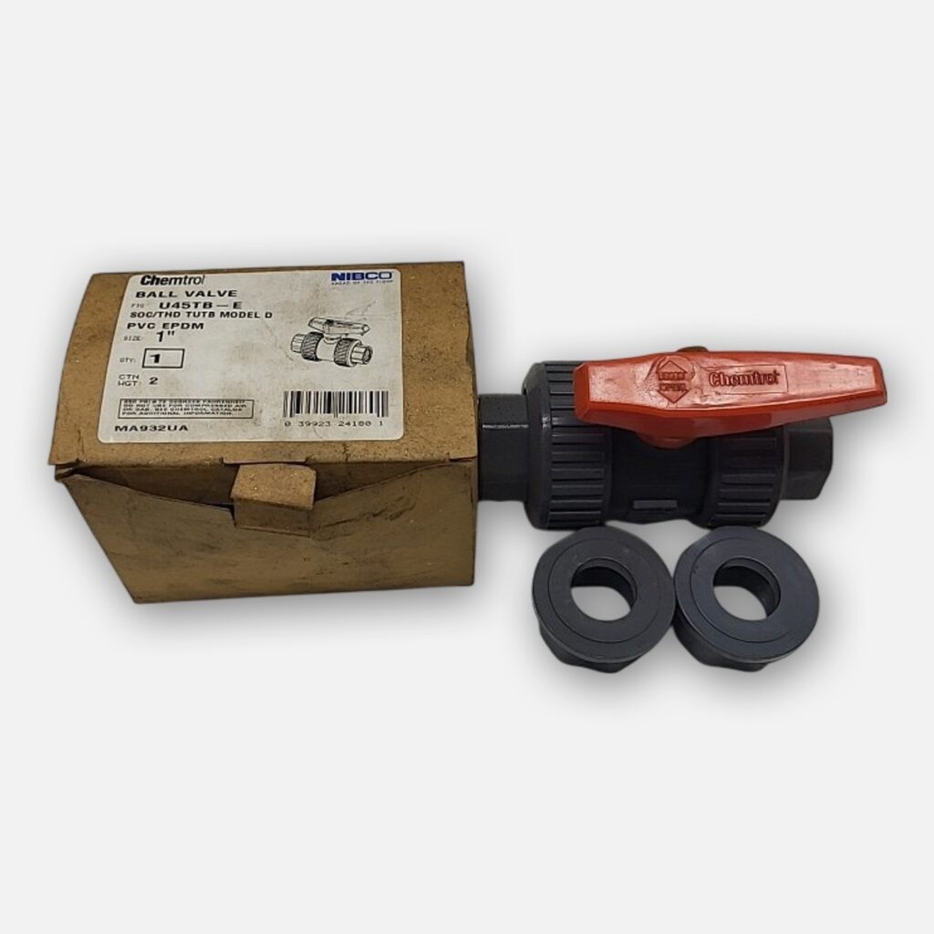 NEW NIBCO U45TB-E BALL VALVE SOC/THD TUTB MODEL D PVC EPDM 1″