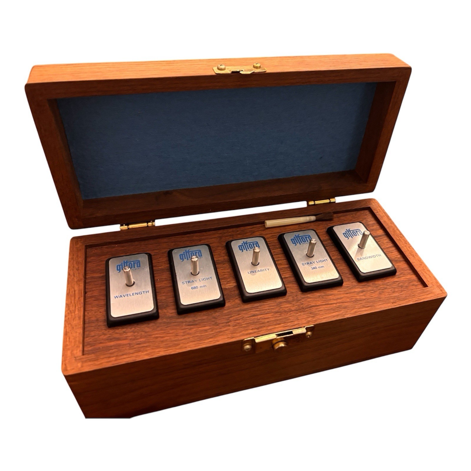 Gilford Spectrophotometer QC Kit Vintage Calibration Standards Wood Case