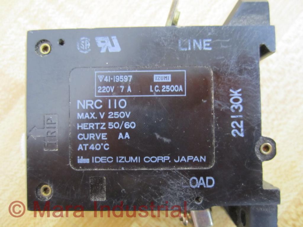 Izumi NRC 110 Circuit Beaker Curve AA Max.V 250V