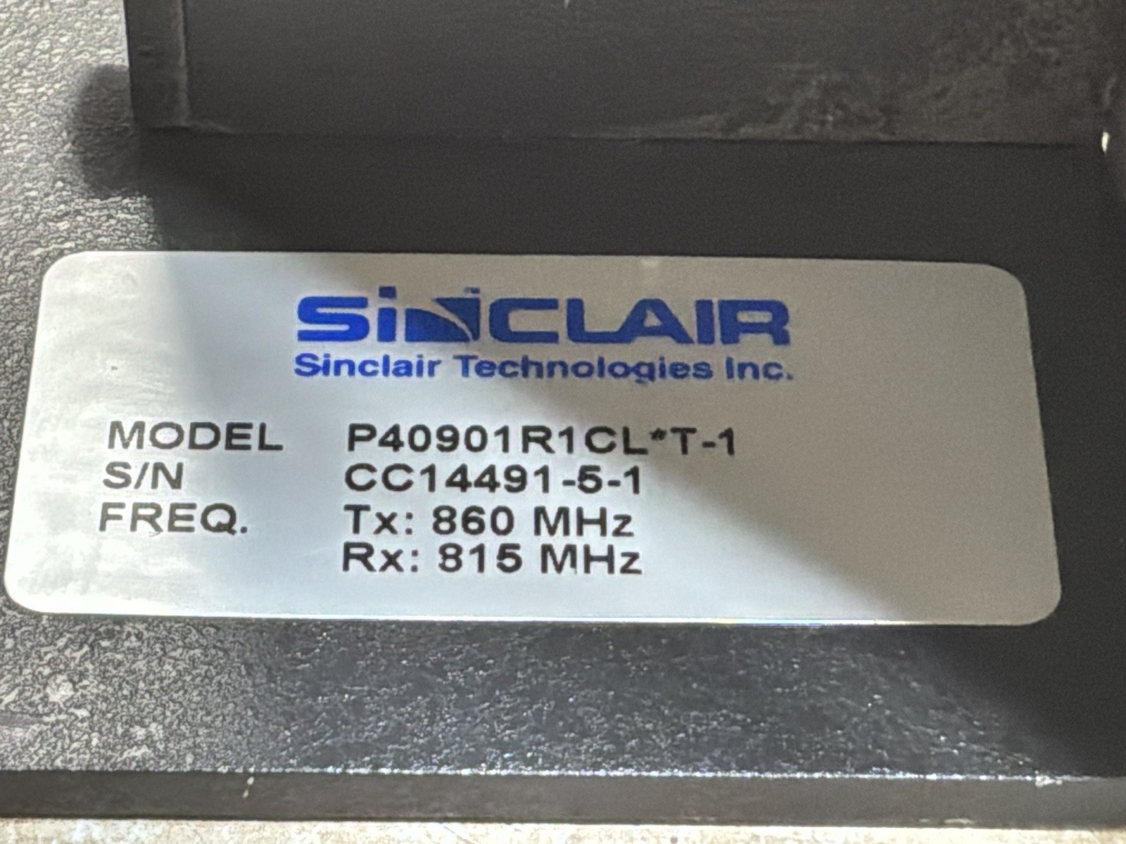 SINCLAIR P40901CL-t-1 DUPLEXER ANTENNA/ PREOWNED/JUA3136