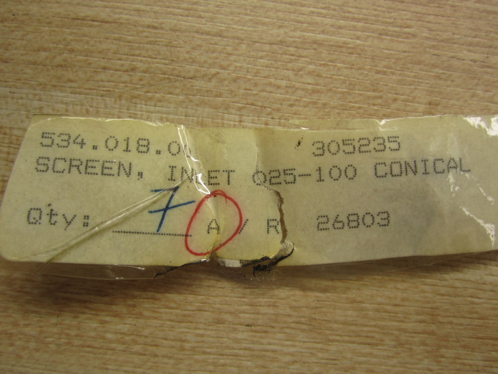 Part 305235 Inlet Conical Screen Filter (Pack of 4)