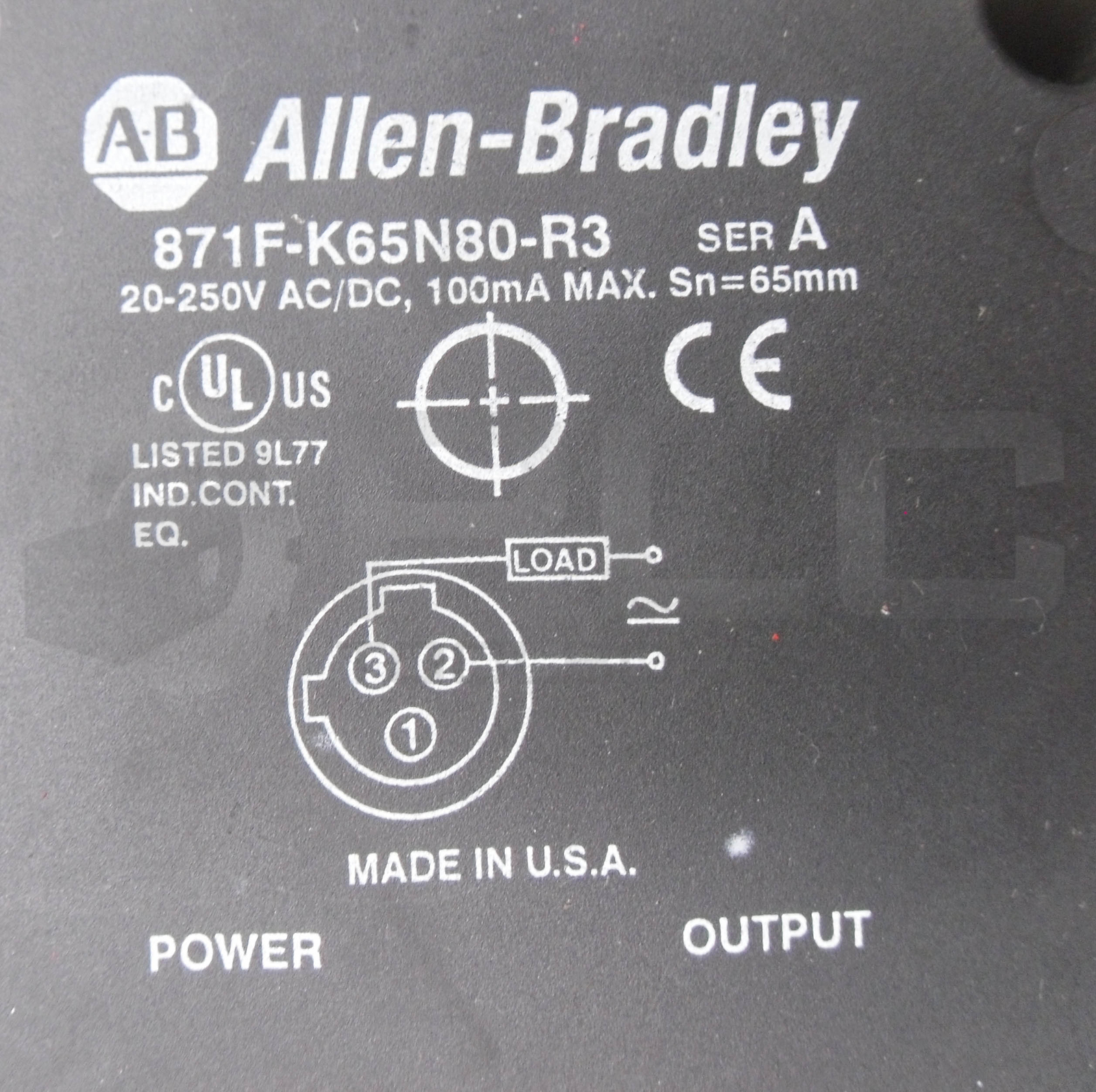 ALLEN BRADLEY 871F-K65N80-R3 /A INDUCTIVE SENSOR 20-250V AC/DC
