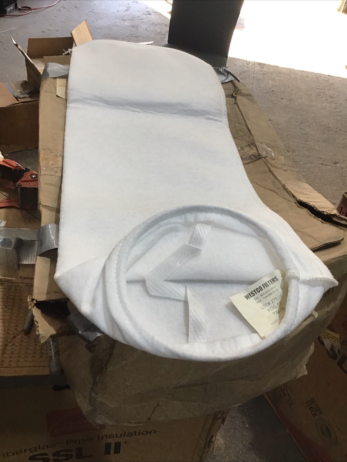 WestCo Box/25 POG 50 P2S-H Filter Bag, 50 micron 6.5” x 29” polypropylene felt