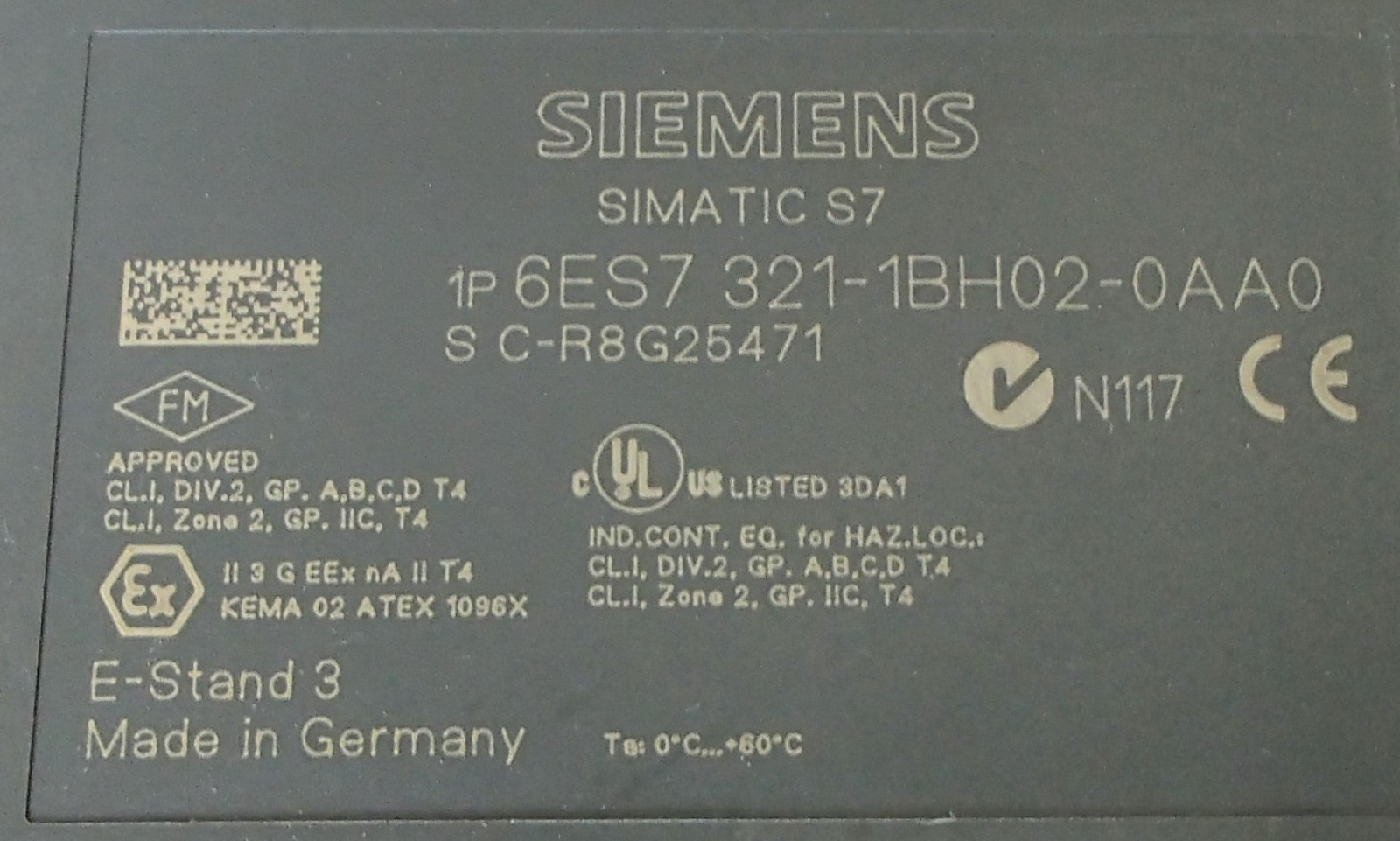 SIEMENS SIMATIC S7 6ES7 321-1BH02-0AA0 INPUT MODULE Used Cut Out