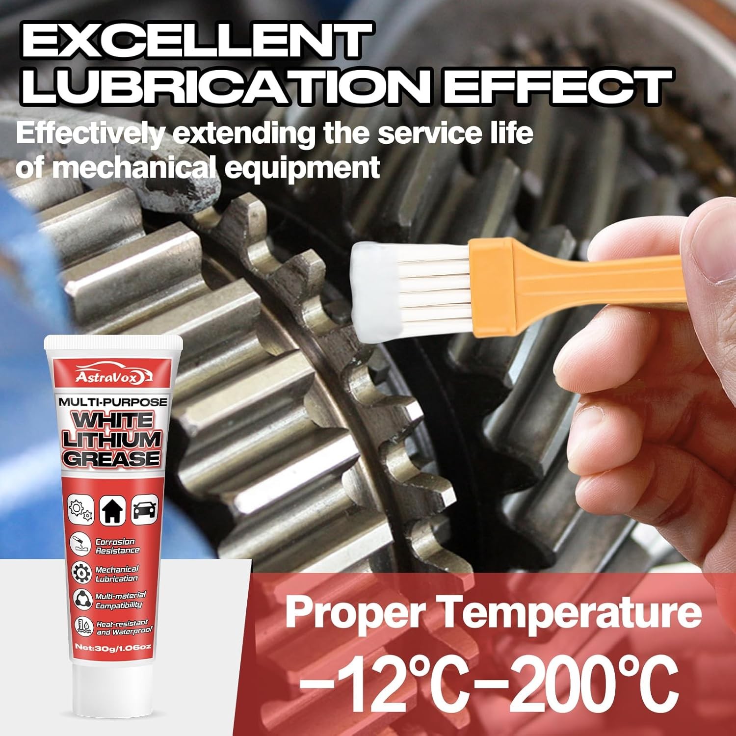 AstraVox White Lithium Grease, Multi-Purpose Lubricant Grease with…