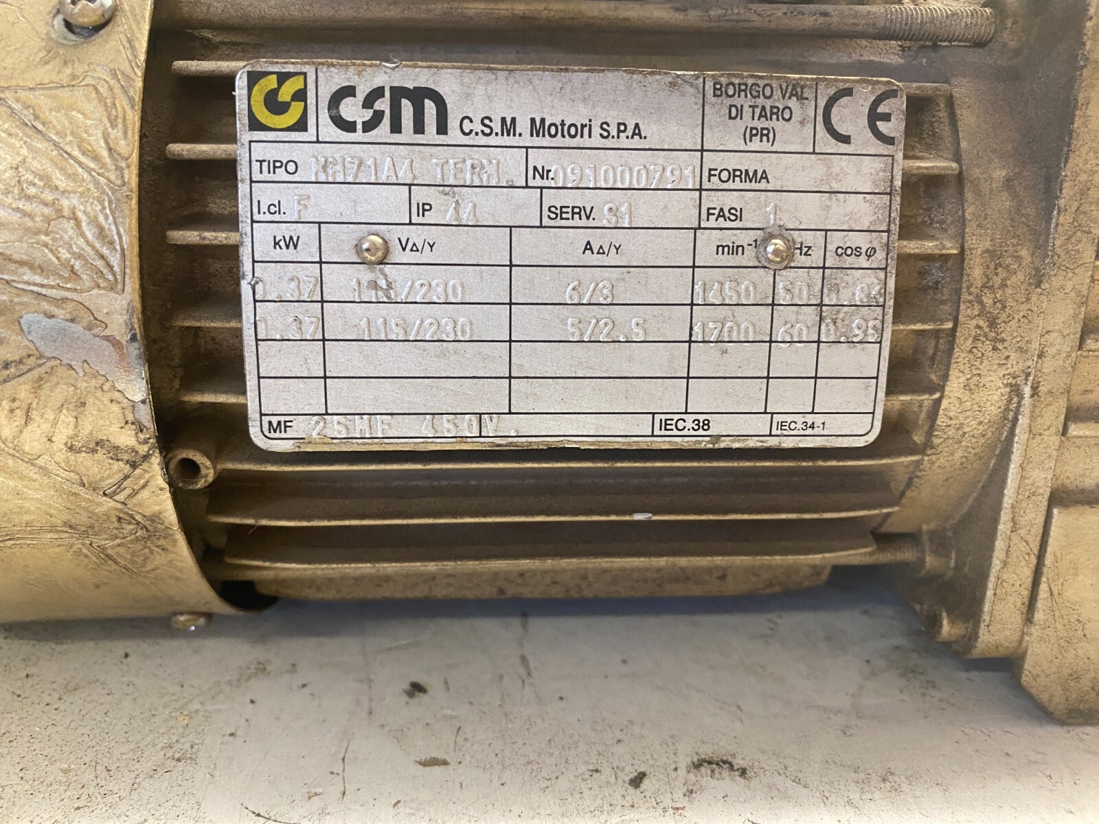 CSM Motor MM71A4TERM Vacuum