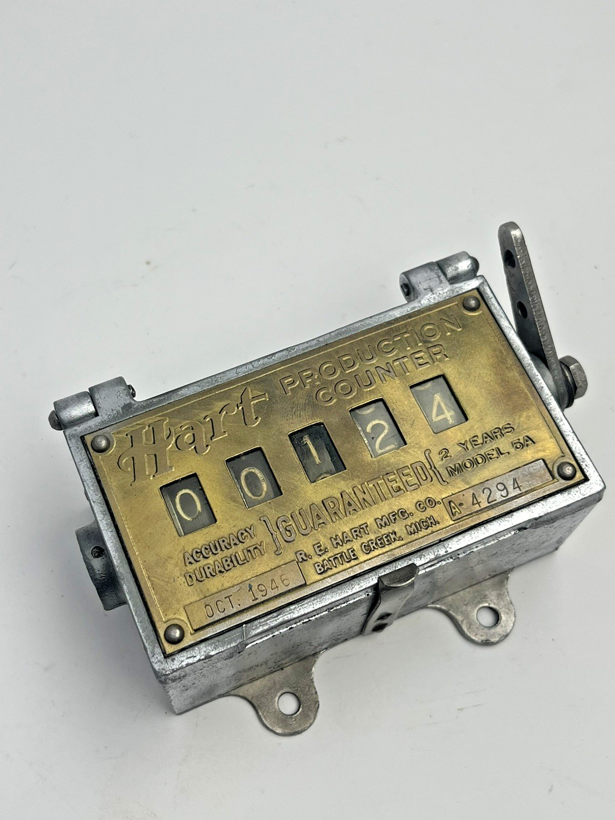 R.E. Hart MFG. CO. 1946 Mechanical Production Counter Model 5A Vintage USA