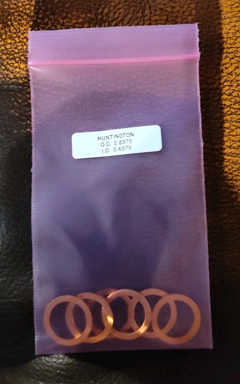 Lot of 7 New Huntington Copper Gasket VCR 0.8375 O.D. 6.375 I.D.