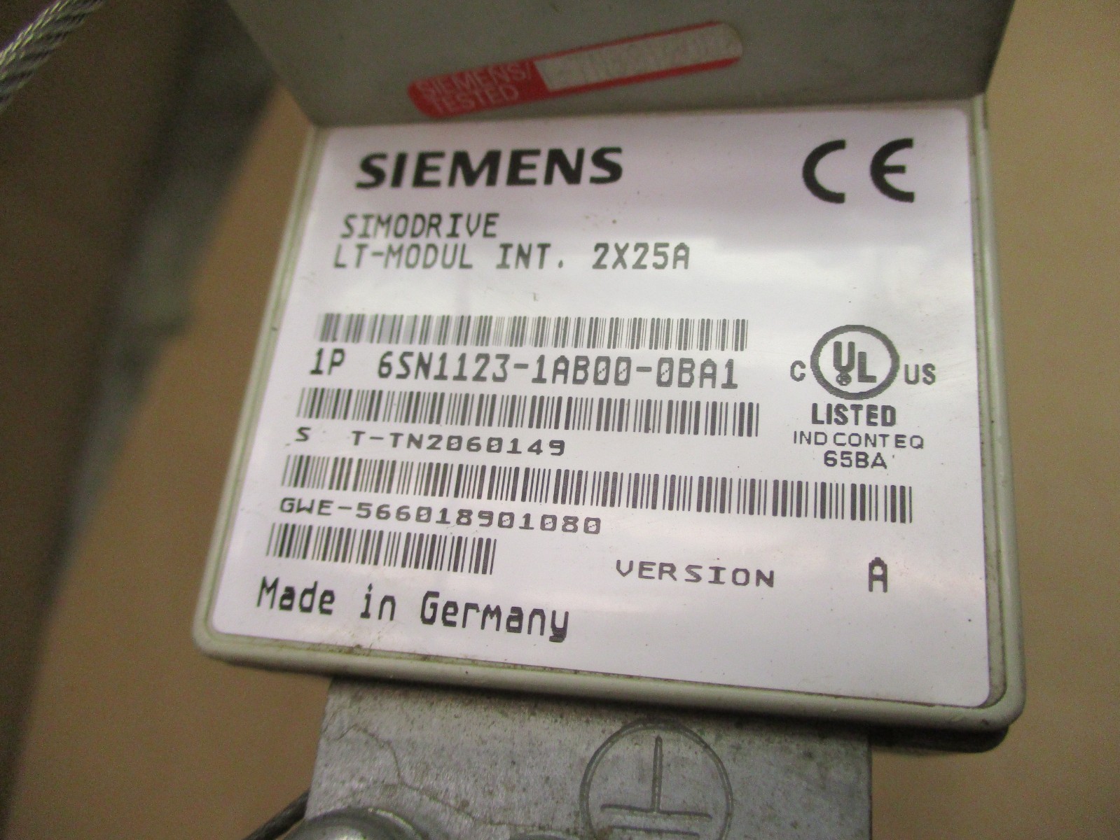 Siemens 6SN1123-1AB00-0BA1 Simodrive LT-MODULE INT.2X25A Version A 52876HM
