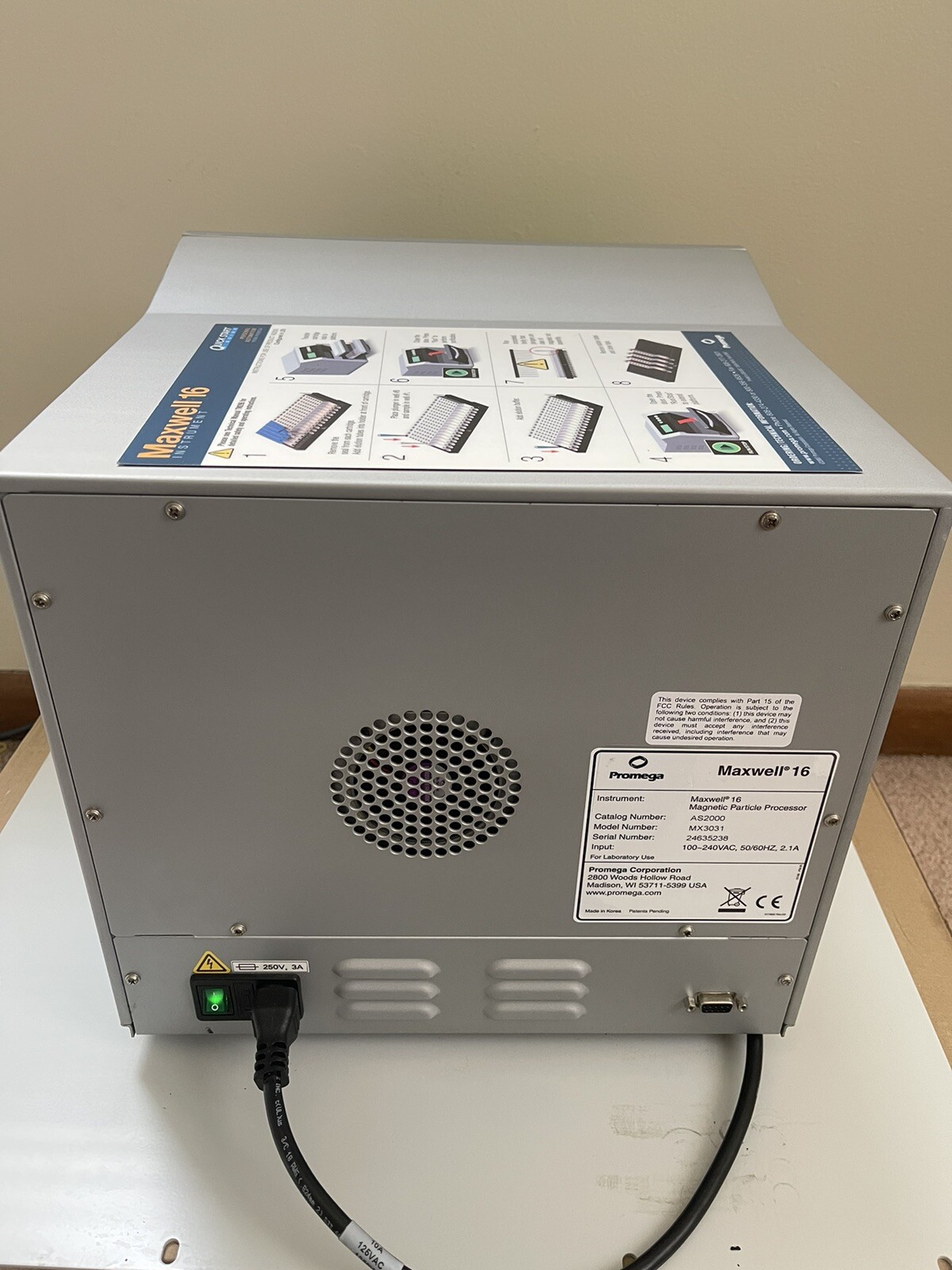 PROMEGA MAXWELL 16 DNA EXTRACTION PURIFICATION SYSTEM AS2000 MX3031
