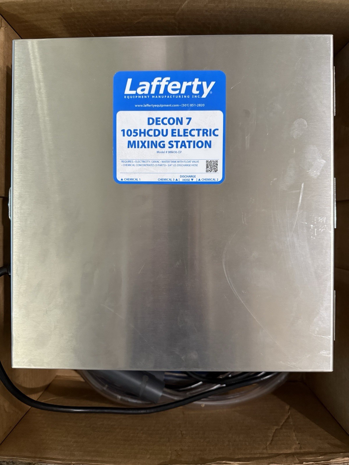 Lafferty DECON 7 105HCDU Electric Mixing Station w/ Pump & Tubing
