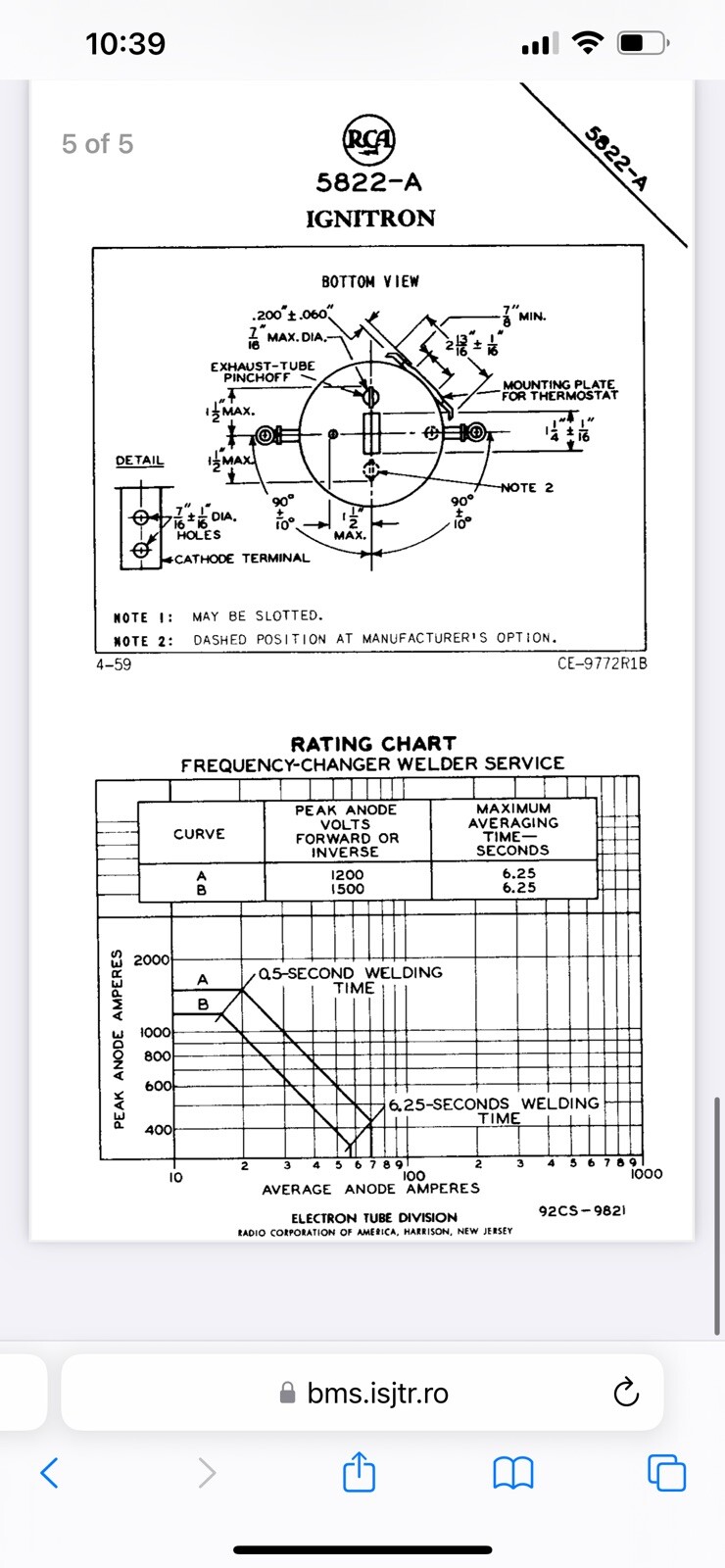 GE GL-5822-A Ignitron ATER-COOLED, STEEL-JACKETED, MERCURY-POOL-CATHODETYPE USA