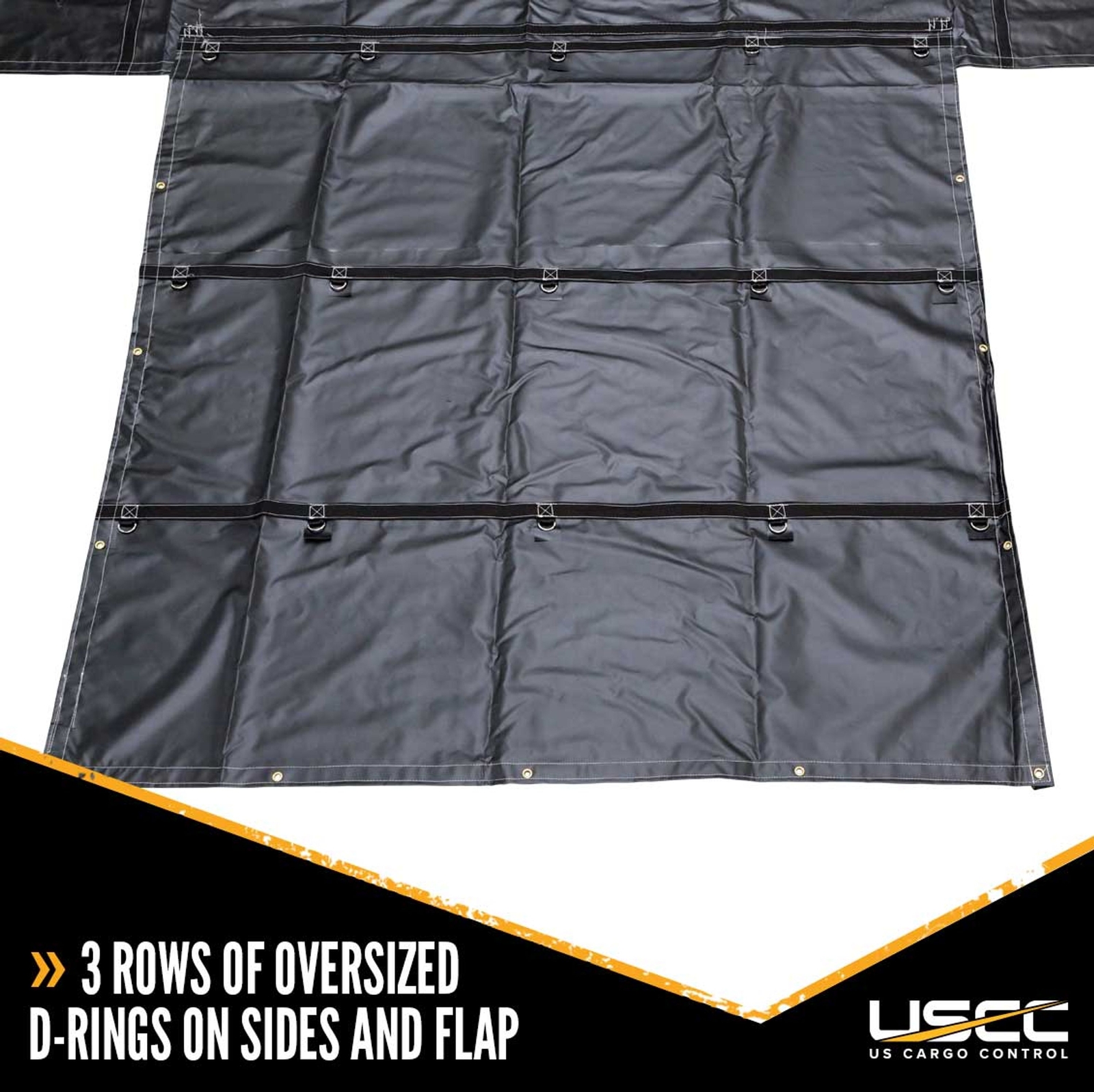 USCC Lightweight Lumber Tarp – 24′ X 18′ w/8′ Drop and Flap – 14oz Black Tarp