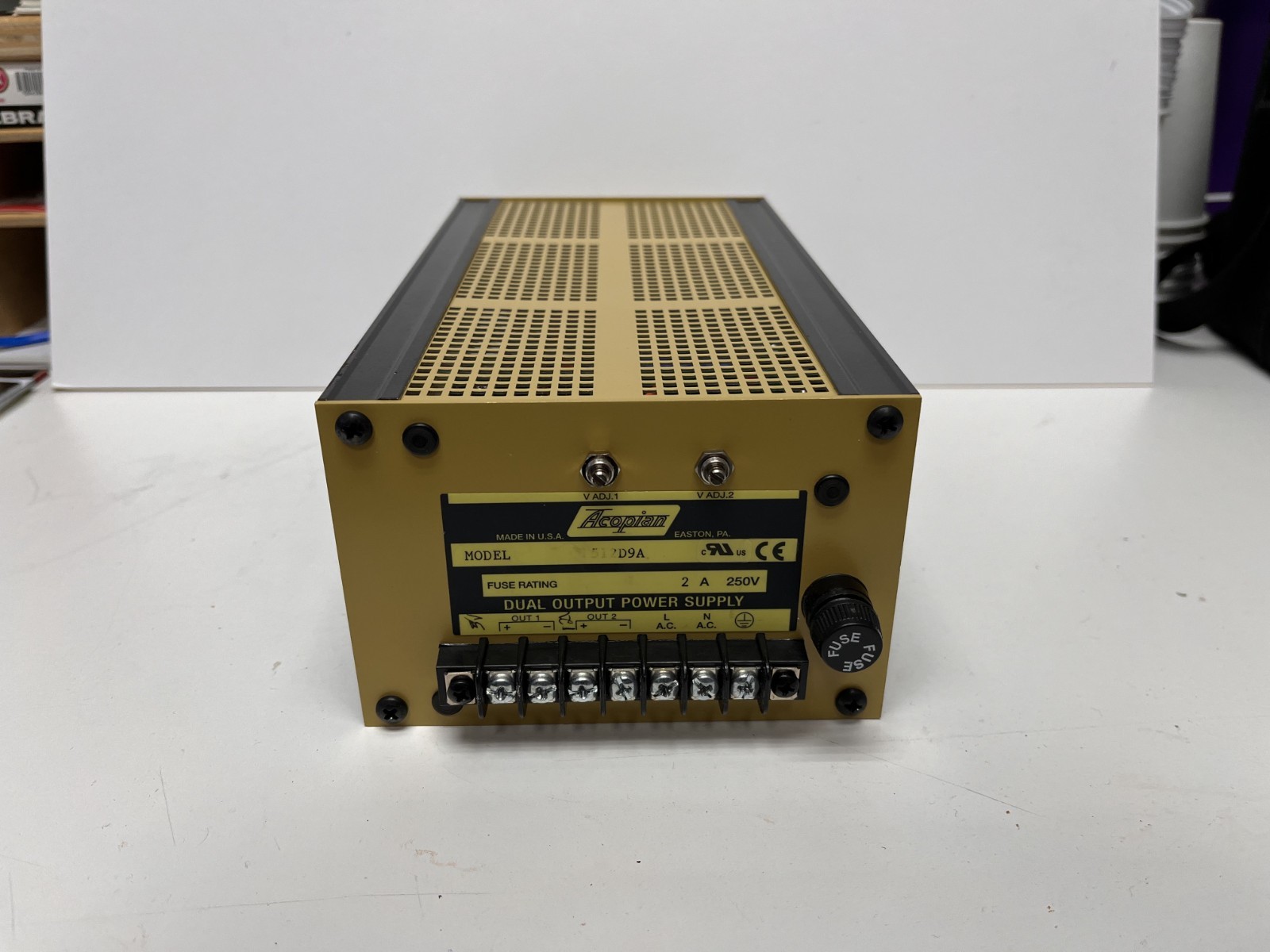 Acopian 512D9A Dual Regulated 5VDC/6A, 12VDC/2.4A Power Supply, 120VAC Input